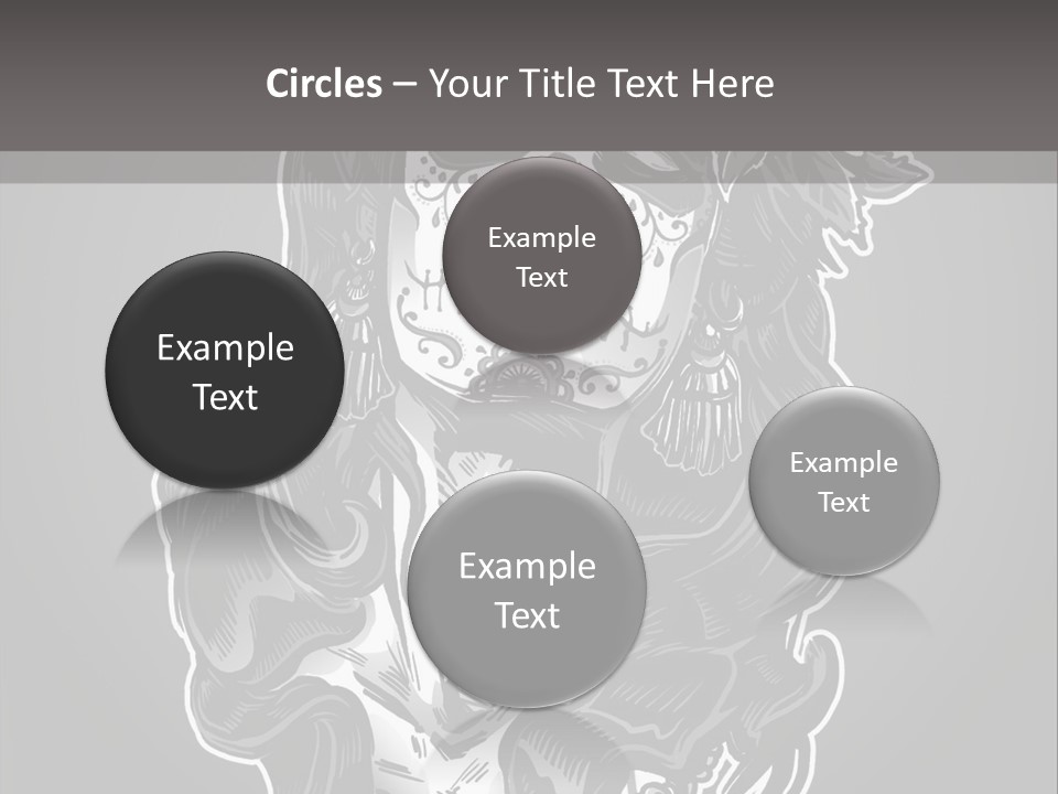 A Woman With A Skull Face And A Rose In Her Hair PowerPoint Template