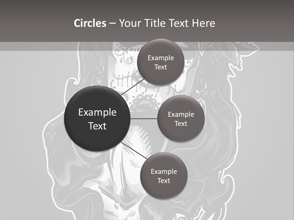 A Woman With A Skull Face And A Rose In Her Hair PowerPoint Template