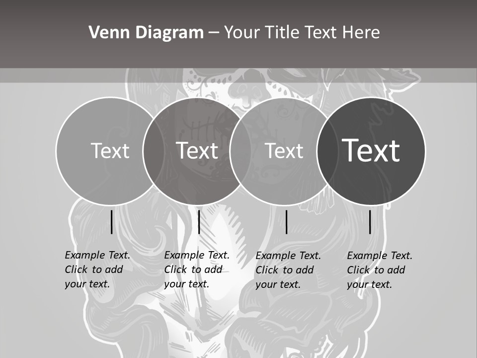 A Woman With A Skull Face And A Rose In Her Hair PowerPoint Template