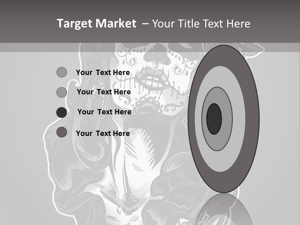 A Woman With A Skull Face And A Rose In Her Hair PowerPoint Template