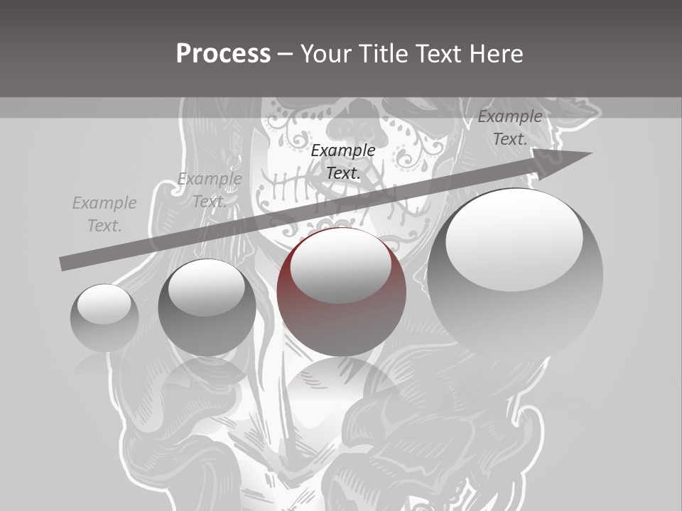 A Woman With A Skull Face And A Rose In Her Hair PowerPoint Template