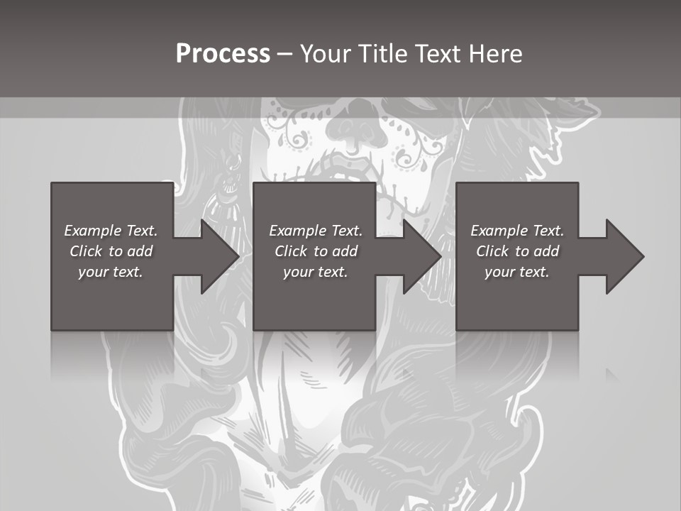 A Woman With A Skull Face And A Rose In Her Hair PowerPoint Template