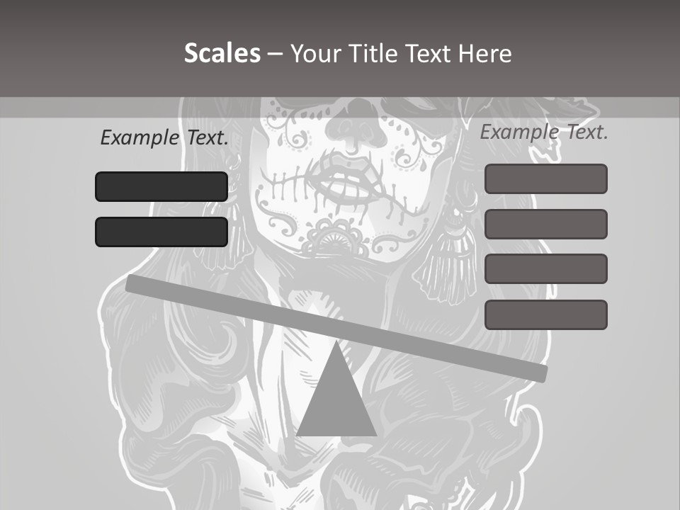 A Woman With A Skull Face And A Rose In Her Hair PowerPoint Template