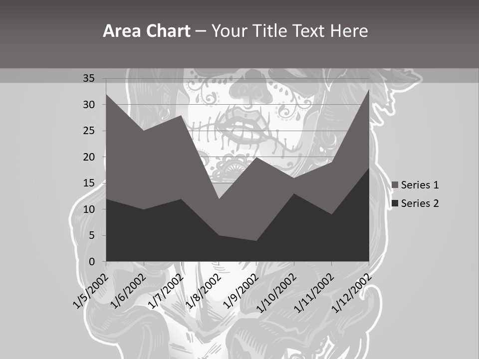 A Woman With A Skull Face And A Rose In Her Hair PowerPoint Template