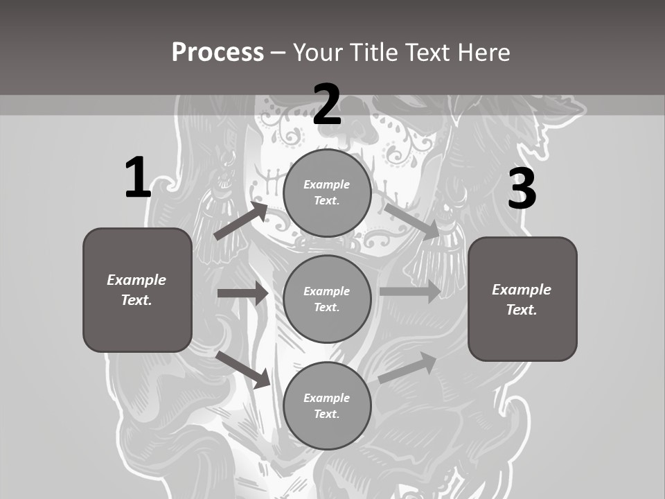 A Woman With A Skull Face And A Rose In Her Hair PowerPoint Template