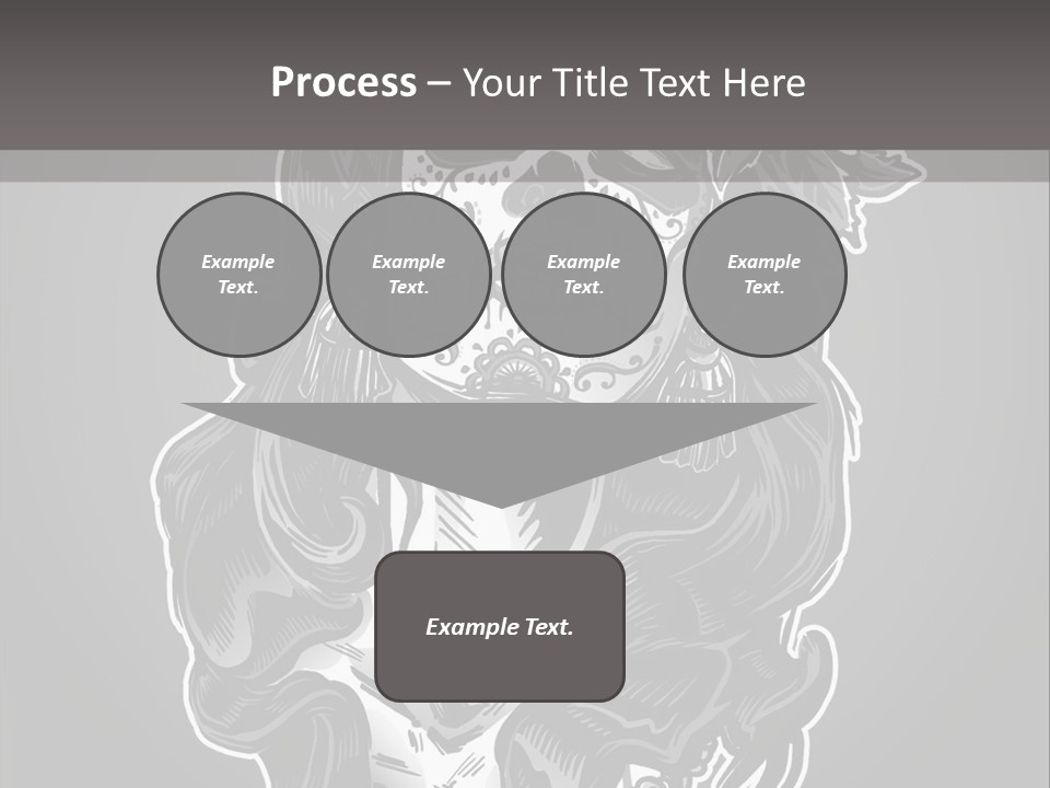A Woman With A Skull Face And A Rose In Her Hair PowerPoint Template