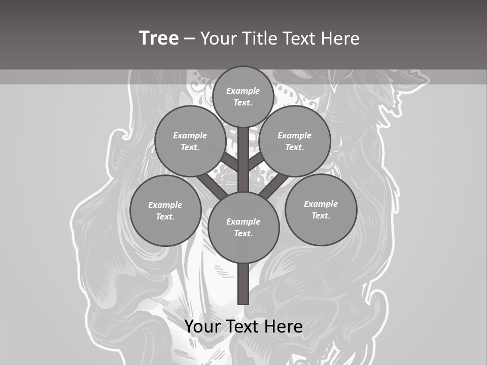 A Woman With A Skull Face And A Rose In Her Hair PowerPoint Template