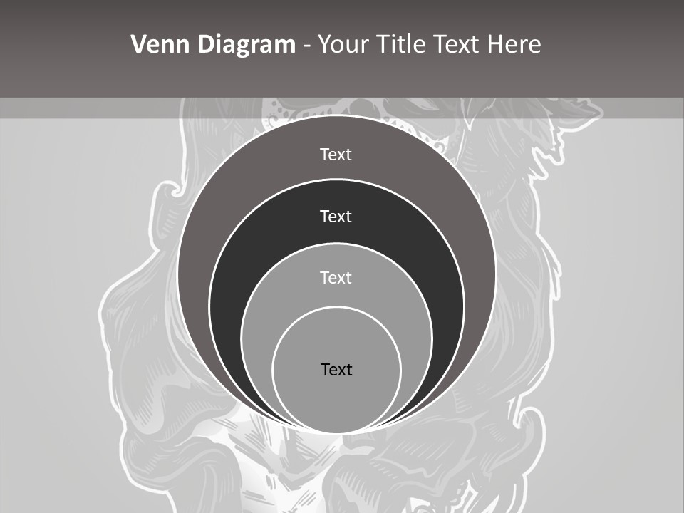 A Woman With A Skull Face And A Rose In Her Hair PowerPoint Template