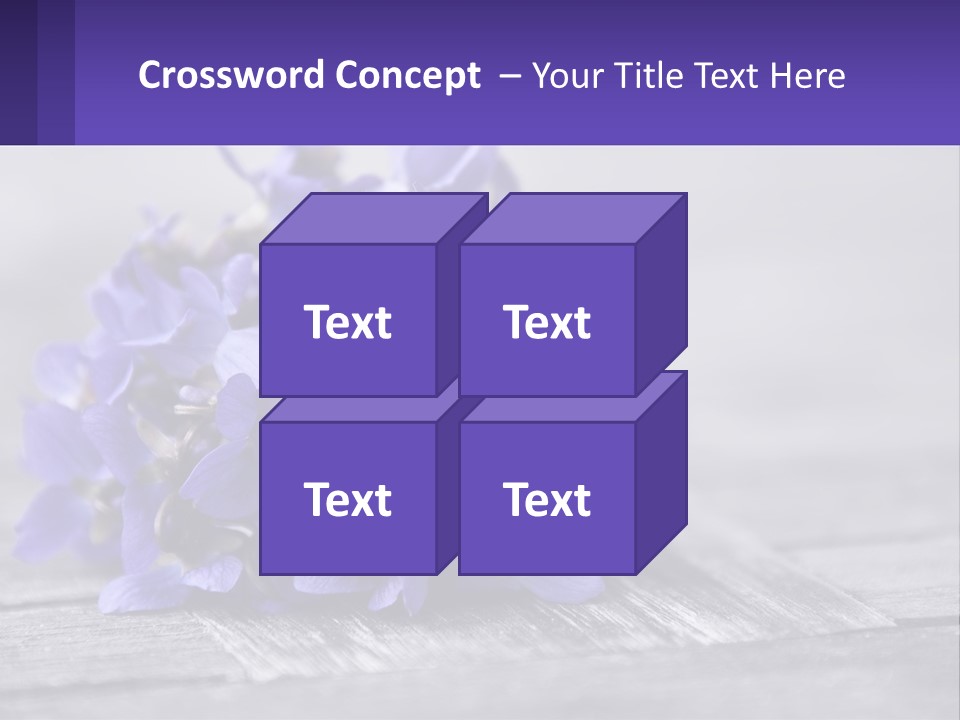 A Bunch Of Purple Flowers Sitting On Top Of A Wooden Table PowerPoint Template