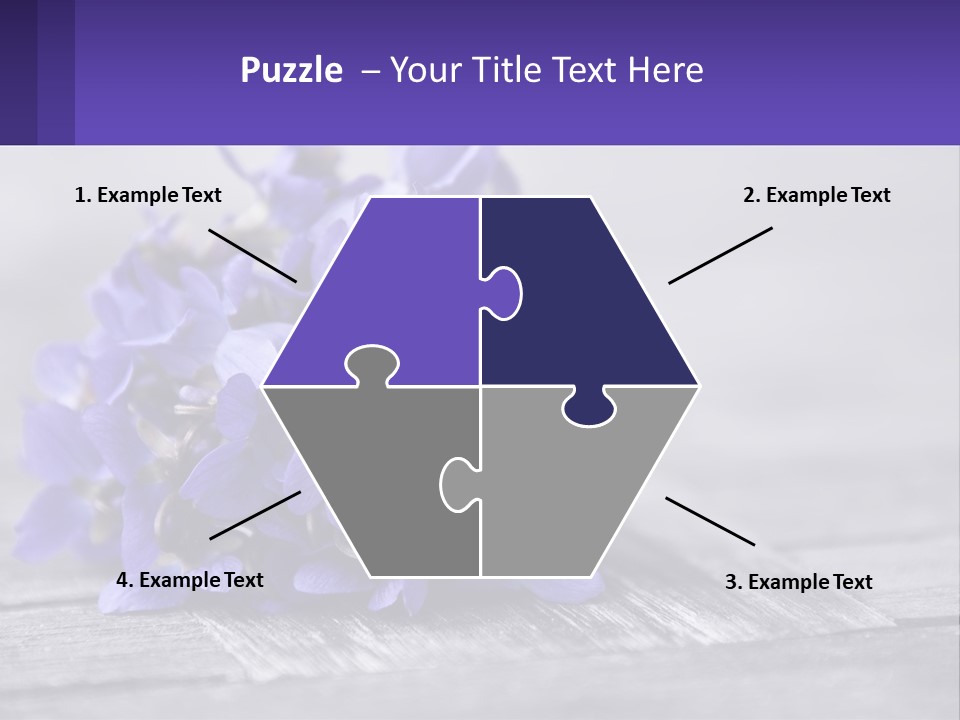 A Bunch Of Purple Flowers Sitting On Top Of A Wooden Table PowerPoint Template