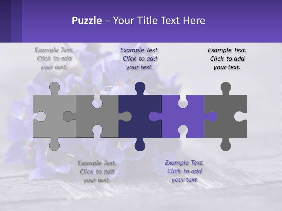 A Bunch Of Purple Flowers Sitting On Top Of A Wooden Table PowerPoint Template