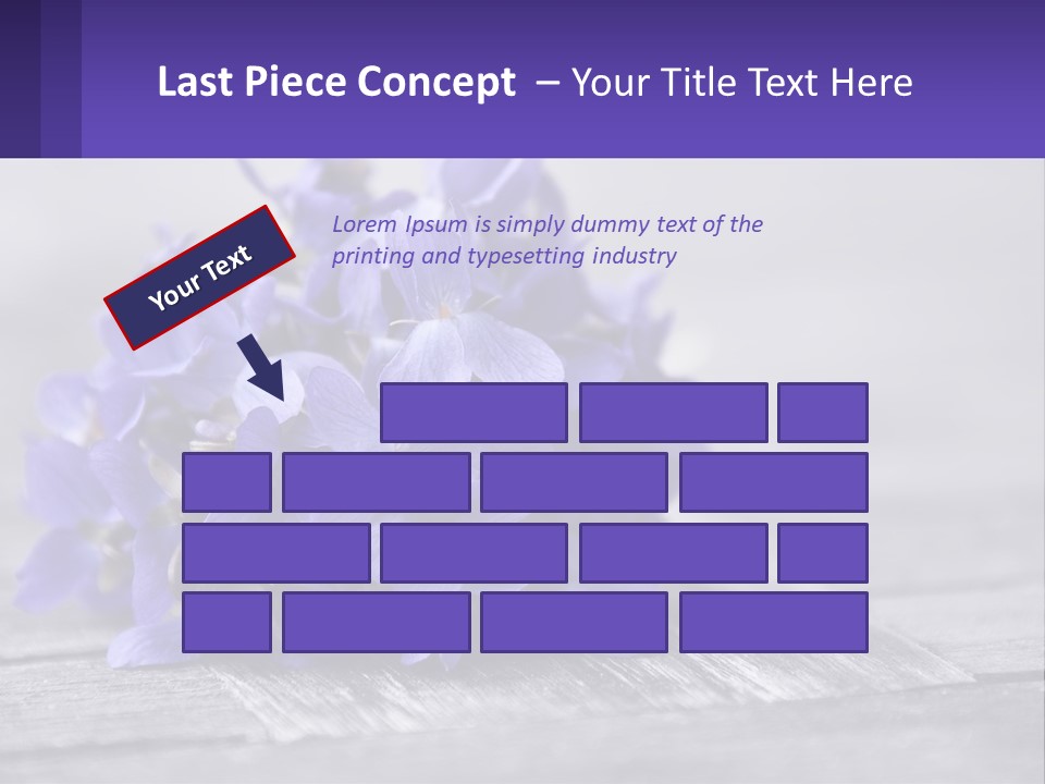 A Bunch Of Purple Flowers Sitting On Top Of A Wooden Table PowerPoint Template