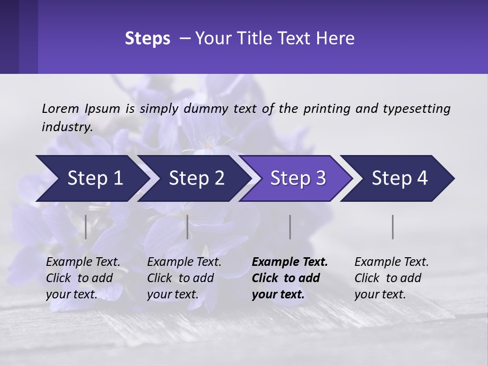 A Bunch Of Purple Flowers Sitting On Top Of A Wooden Table PowerPoint Template