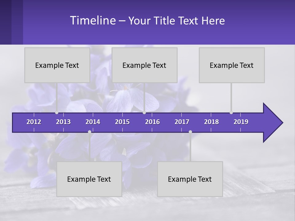 A Bunch Of Purple Flowers Sitting On Top Of A Wooden Table PowerPoint Template