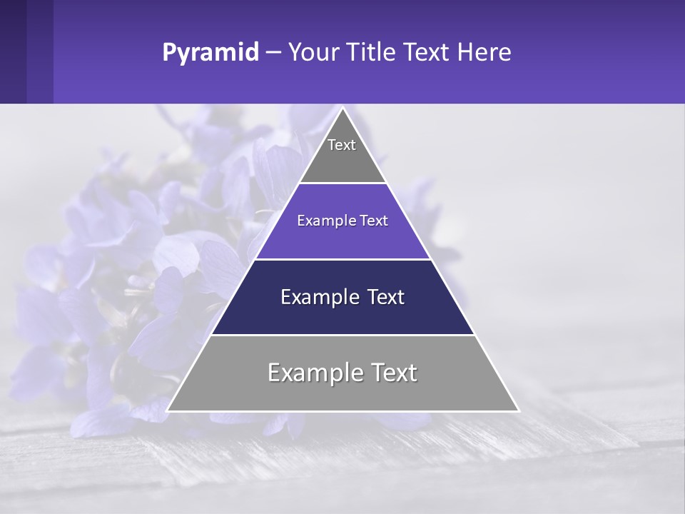 A Bunch Of Purple Flowers Sitting On Top Of A Wooden Table PowerPoint Template