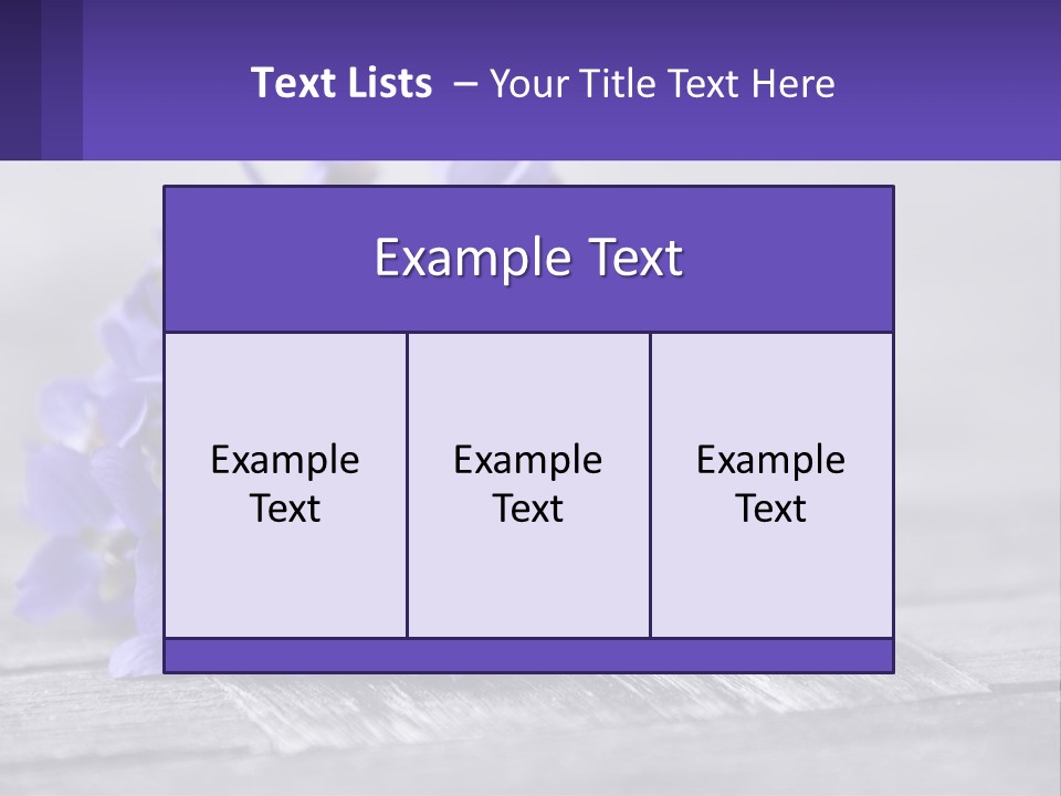 A Bunch Of Purple Flowers Sitting On Top Of A Wooden Table PowerPoint Template