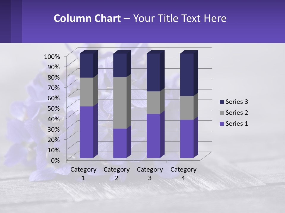 A Bunch Of Purple Flowers Sitting On Top Of A Wooden Table PowerPoint Template