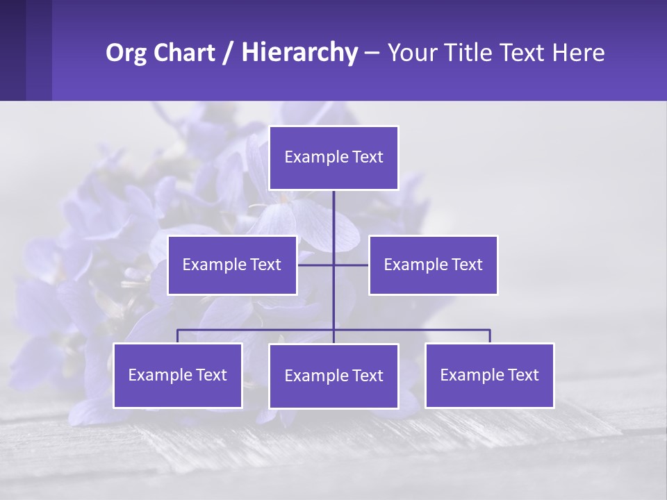 A Bunch Of Purple Flowers Sitting On Top Of A Wooden Table PowerPoint Template