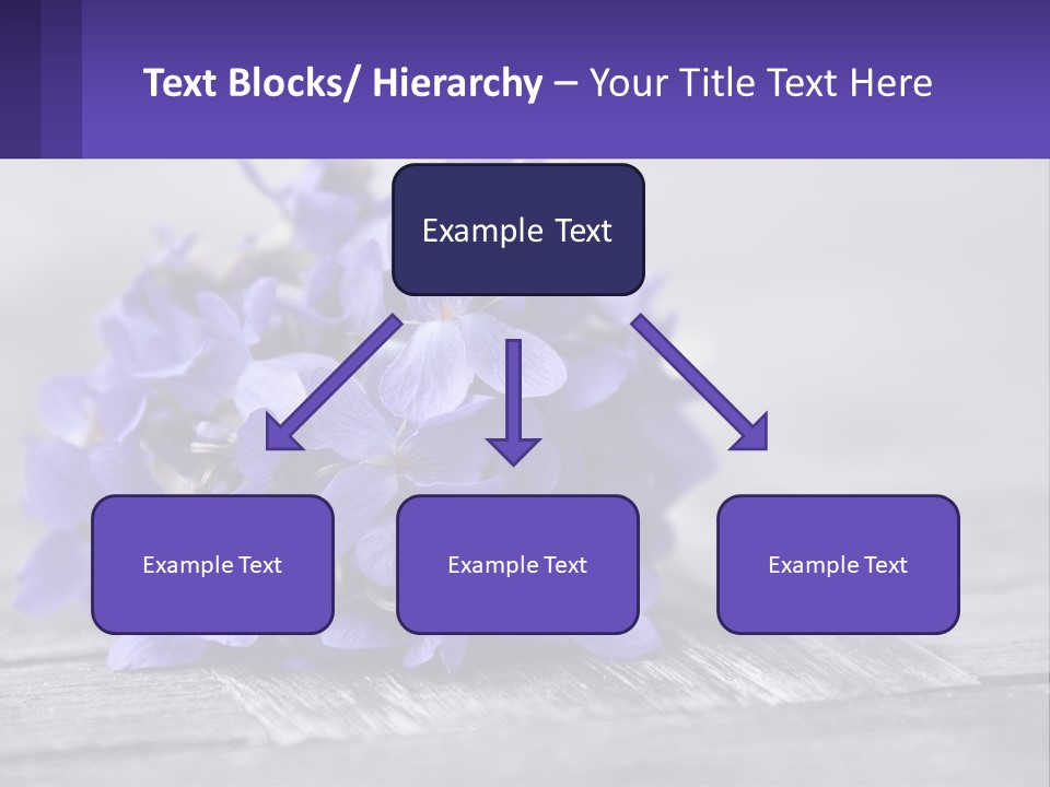 A Bunch Of Purple Flowers Sitting On Top Of A Wooden Table PowerPoint Template