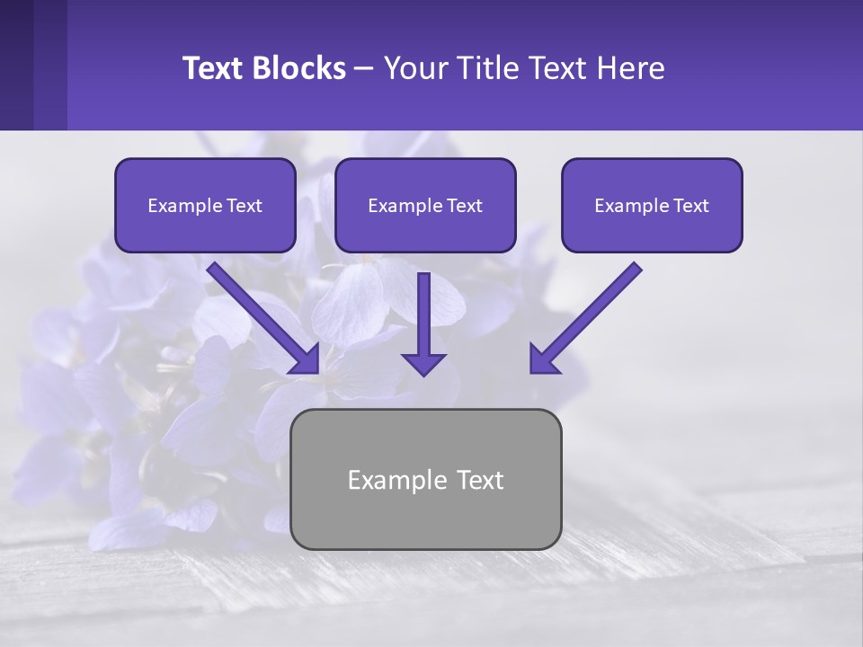 A Bunch Of Purple Flowers Sitting On Top Of A Wooden Table PowerPoint Template