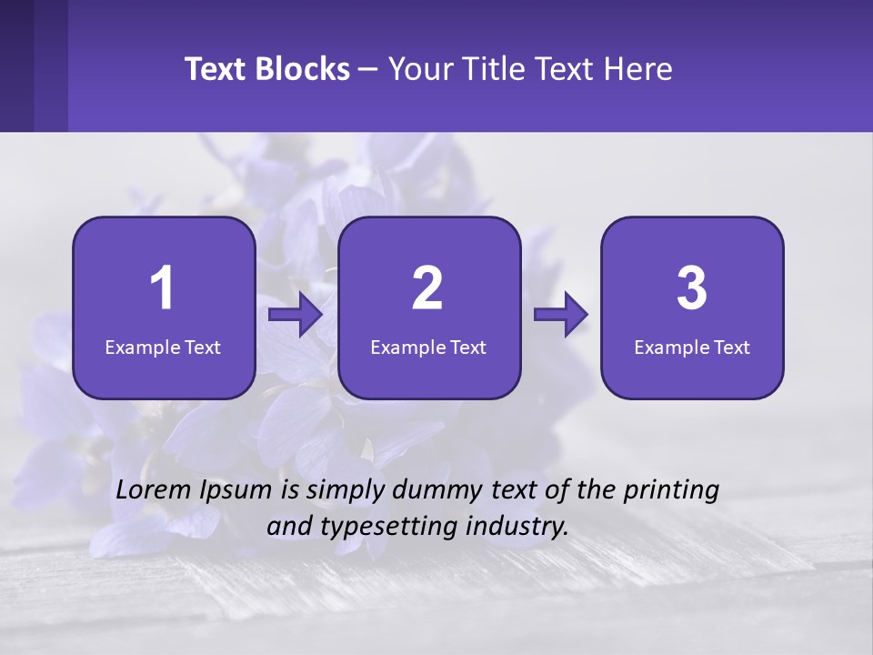 A Bunch Of Purple Flowers Sitting On Top Of A Wooden Table PowerPoint Template