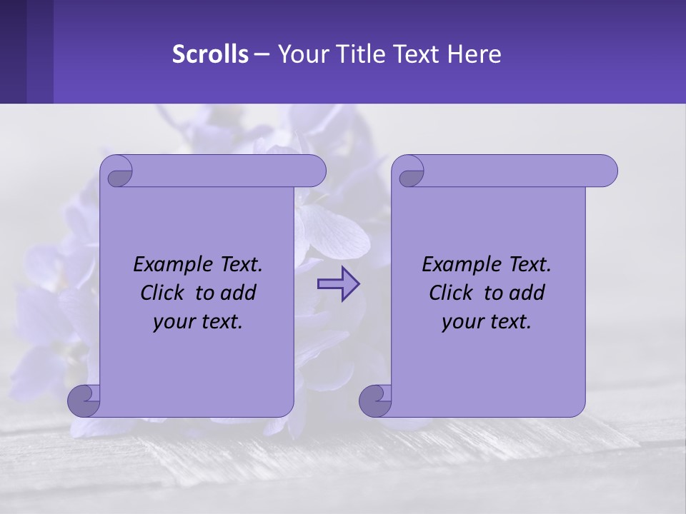 A Bunch Of Purple Flowers Sitting On Top Of A Wooden Table PowerPoint Template