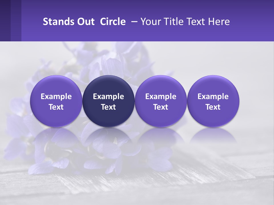 A Bunch Of Purple Flowers Sitting On Top Of A Wooden Table PowerPoint Template