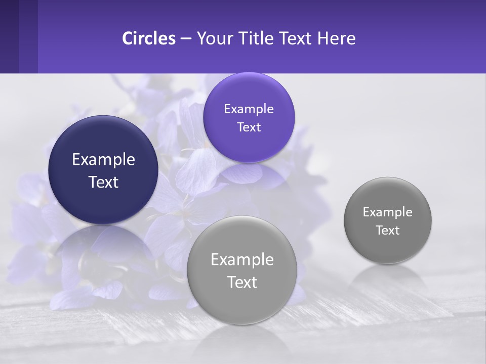 A Bunch Of Purple Flowers Sitting On Top Of A Wooden Table PowerPoint Template