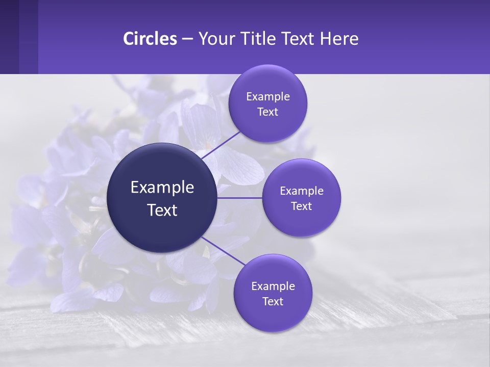 A Bunch Of Purple Flowers Sitting On Top Of A Wooden Table PowerPoint Template