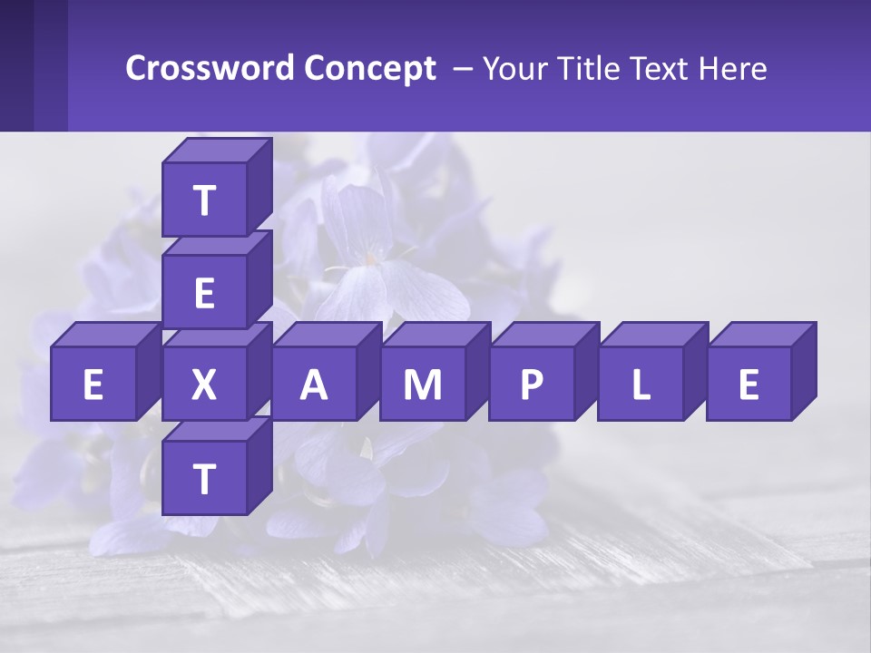 A Bunch Of Purple Flowers Sitting On Top Of A Wooden Table PowerPoint Template