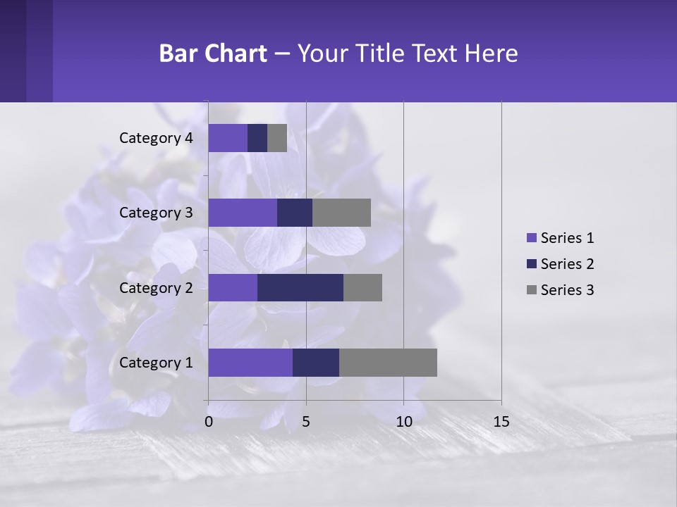 A Bunch Of Purple Flowers Sitting On Top Of A Wooden Table PowerPoint Template
