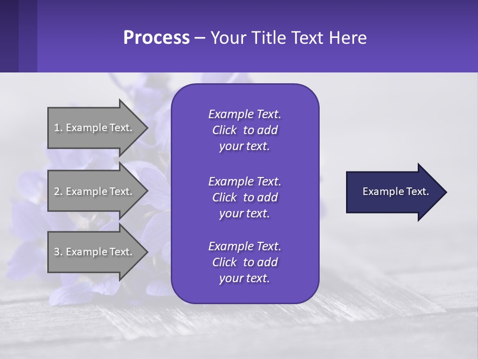 A Bunch Of Purple Flowers Sitting On Top Of A Wooden Table PowerPoint Template