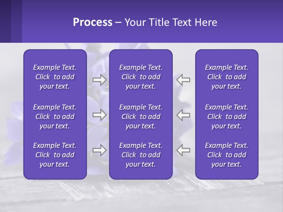 A Bunch Of Purple Flowers Sitting On Top Of A Wooden Table PowerPoint Template