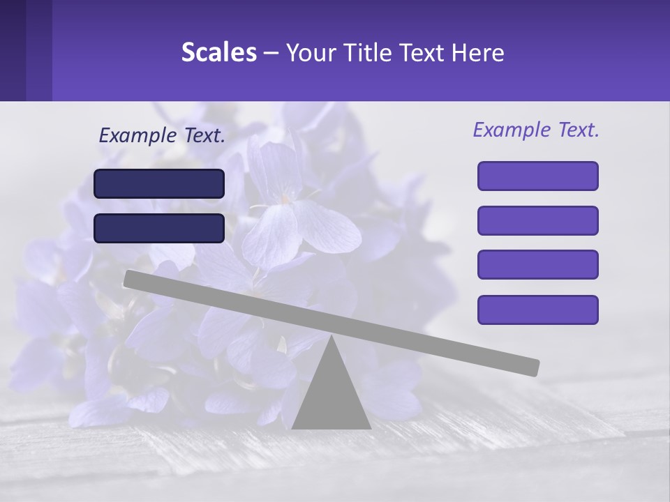 A Bunch Of Purple Flowers Sitting On Top Of A Wooden Table PowerPoint Template