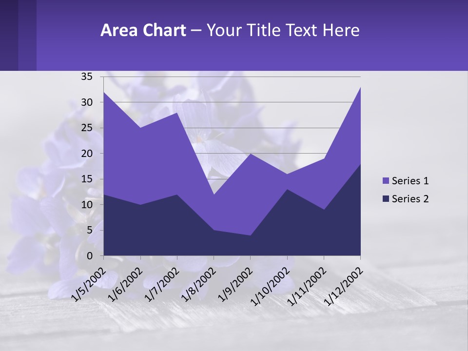 A Bunch Of Purple Flowers Sitting On Top Of A Wooden Table PowerPoint Template