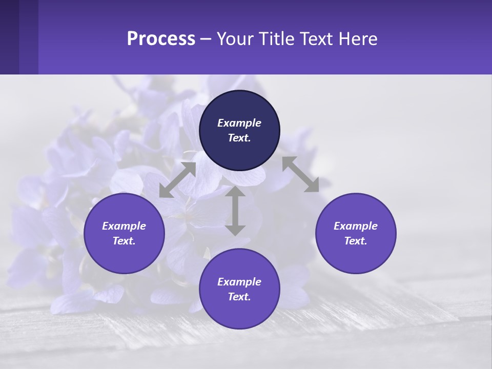 A Bunch Of Purple Flowers Sitting On Top Of A Wooden Table PowerPoint Template