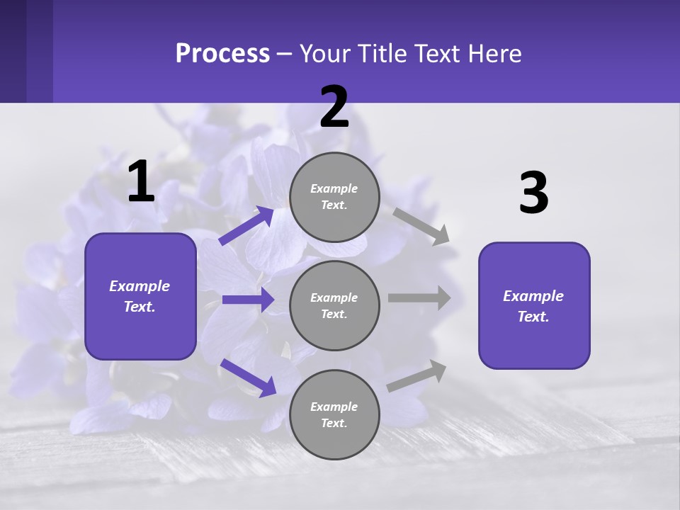A Bunch Of Purple Flowers Sitting On Top Of A Wooden Table PowerPoint Template