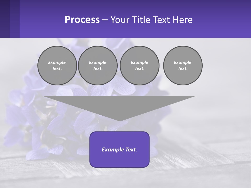 A Bunch Of Purple Flowers Sitting On Top Of A Wooden Table PowerPoint Template