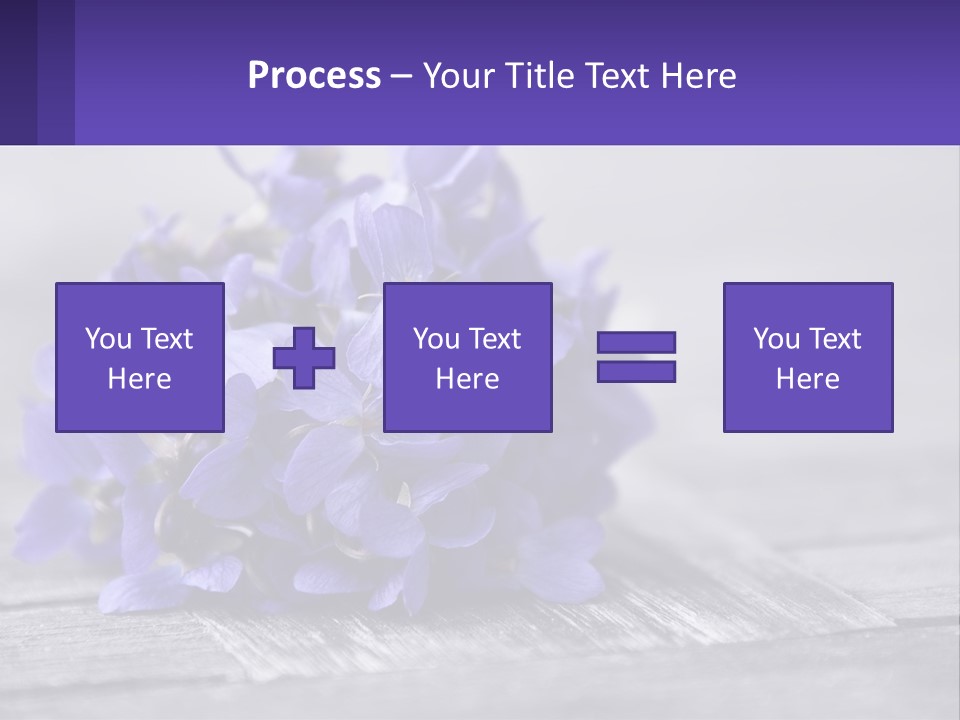 A Bunch Of Purple Flowers Sitting On Top Of A Wooden Table PowerPoint Template