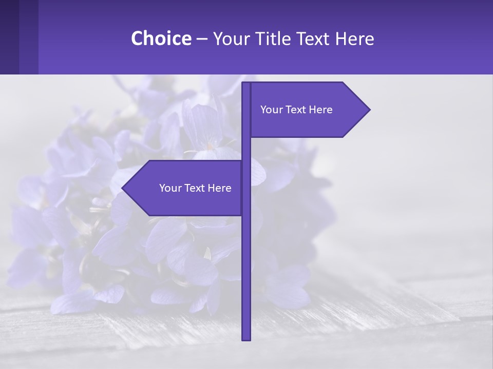 A Bunch Of Purple Flowers Sitting On Top Of A Wooden Table PowerPoint Template