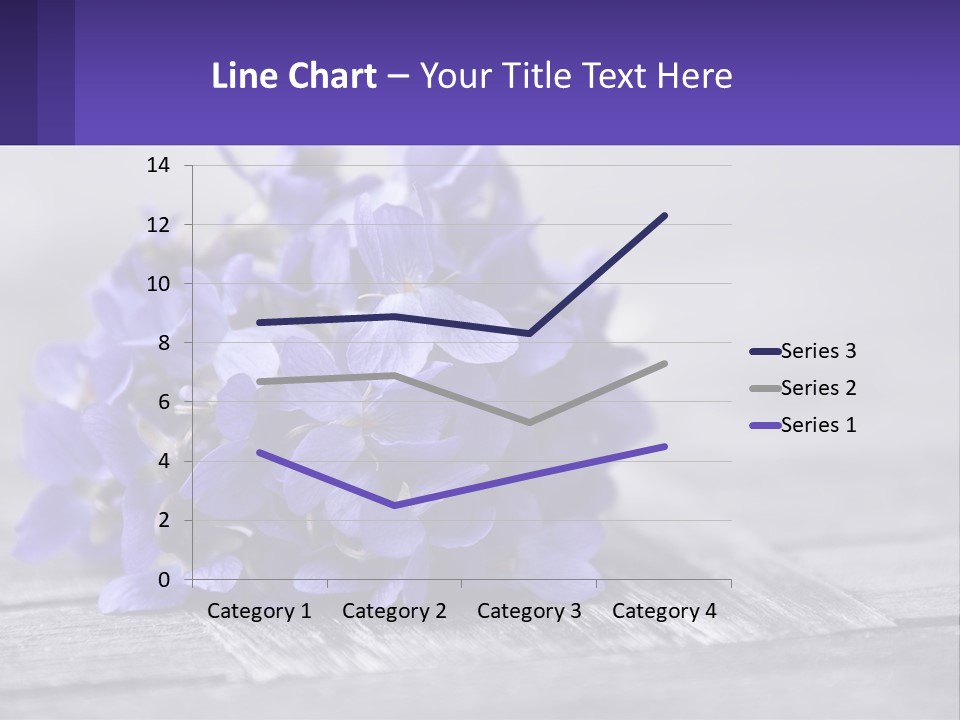 A Bunch Of Purple Flowers Sitting On Top Of A Wooden Table PowerPoint Template