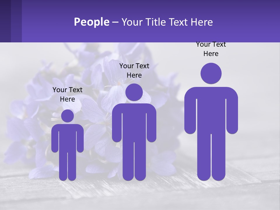 A Bunch Of Purple Flowers Sitting On Top Of A Wooden Table PowerPoint Template