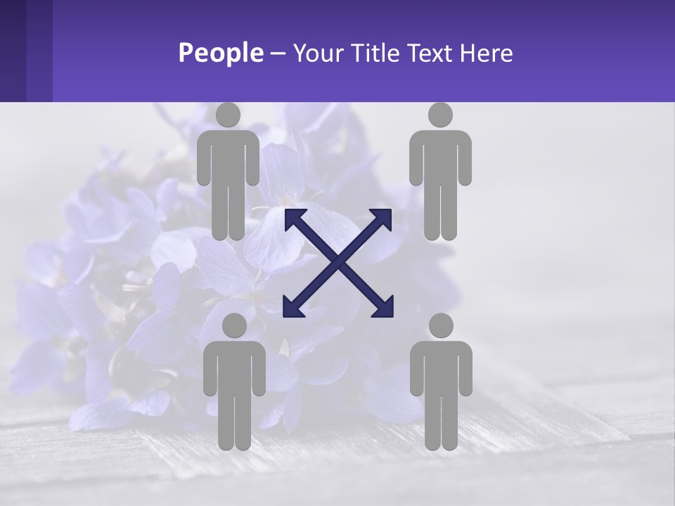 A Bunch Of Purple Flowers Sitting On Top Of A Wooden Table PowerPoint Template