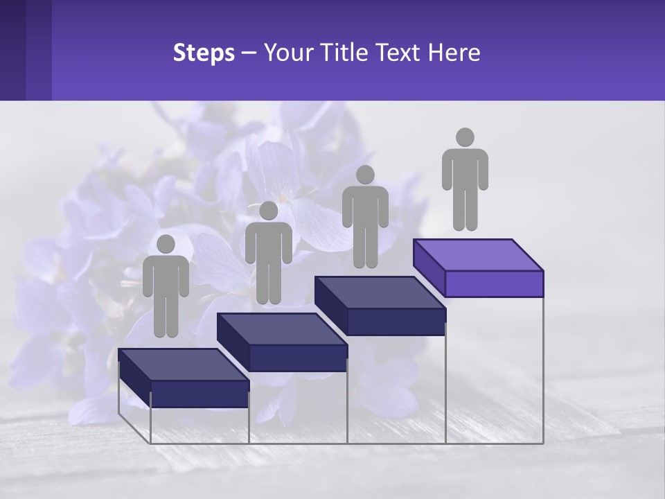 A Bunch Of Purple Flowers Sitting On Top Of A Wooden Table PowerPoint Template
