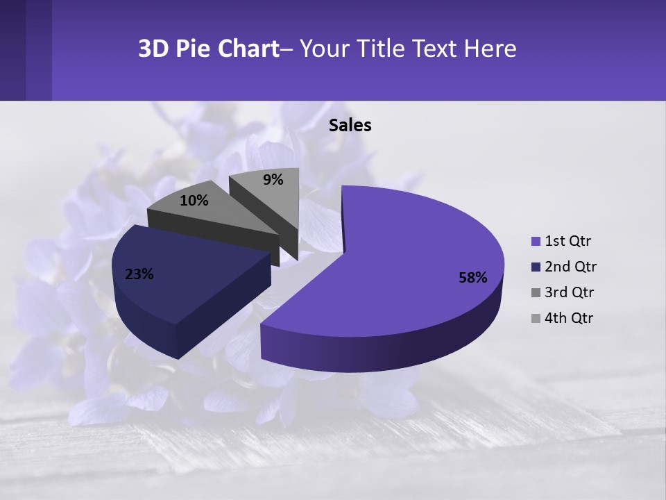 A Bunch Of Purple Flowers Sitting On Top Of A Wooden Table PowerPoint Template