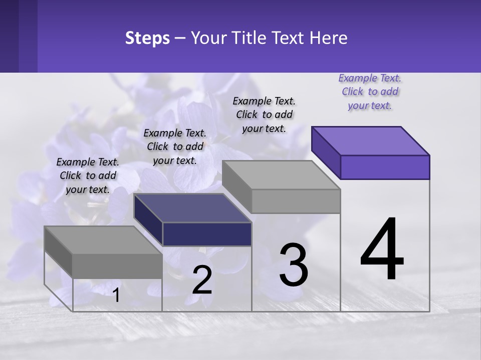 A Bunch Of Purple Flowers Sitting On Top Of A Wooden Table PowerPoint Template