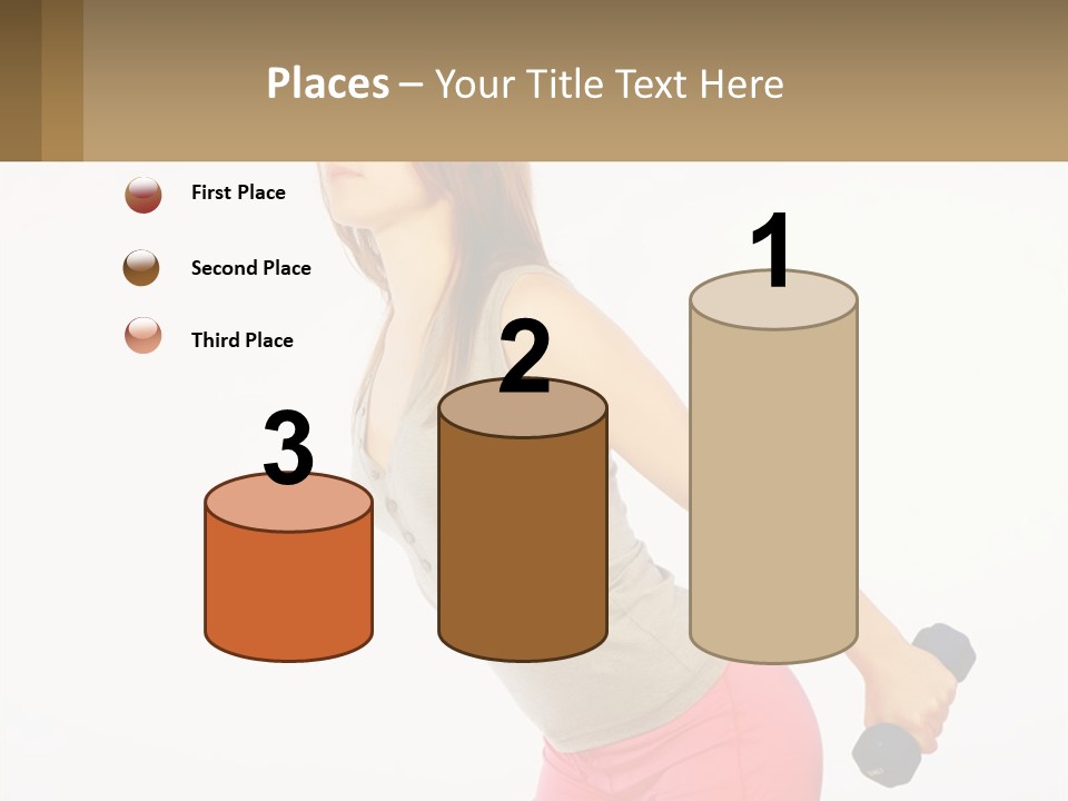 A Woman With A Dumbbell Powerpoint Presentation Template PowerPoint Template
