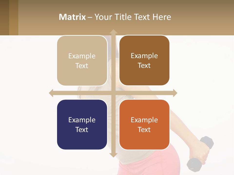 A Woman With A Dumbbell Powerpoint Presentation Template PowerPoint Template