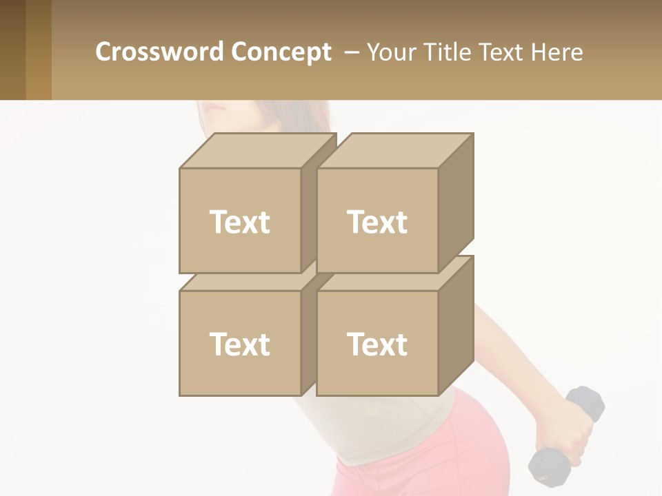 A Woman With A Dumbbell Powerpoint Presentation Template PowerPoint Template