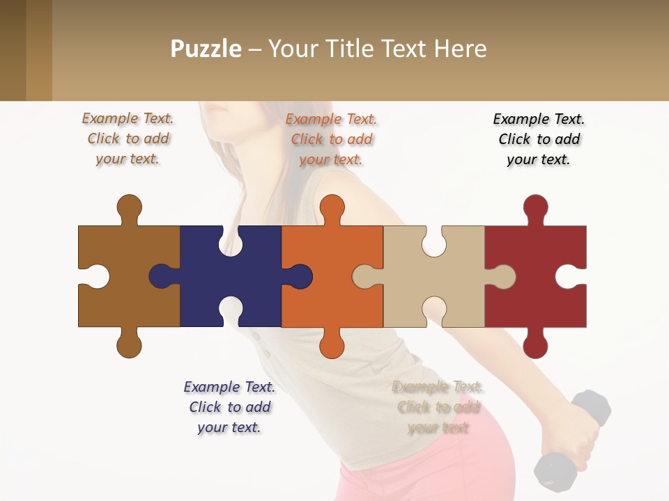 A Woman With A Dumbbell Powerpoint Presentation Template PowerPoint Template